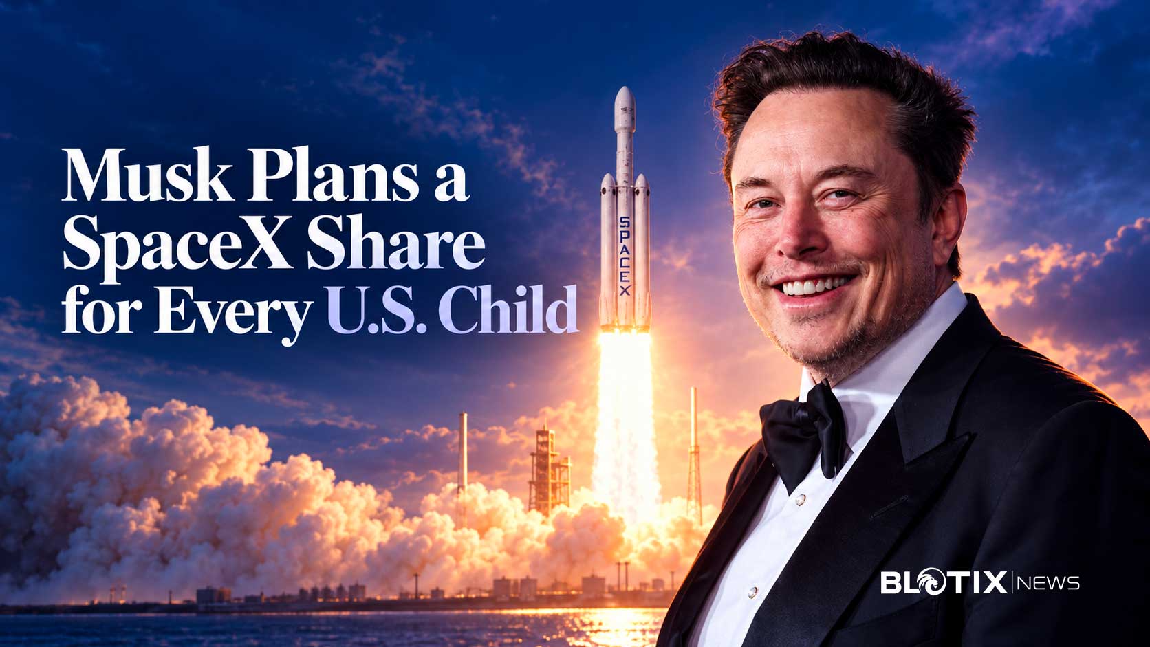 Elon Musk promette 10,5 miliardi in azioni SpaceX ai bambini americani